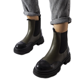 Inna Stivali slip-on neri e verdi di Albany verde