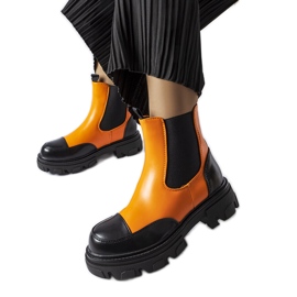Stivali slip-on neri e arancioni di Albany arancia