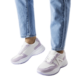 Inna Sneakers sportive bianche e viola di Tornano bianco