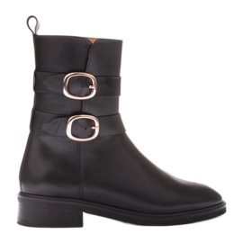 Marco Shoes Stivali con fibbia dorata nero