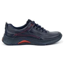 KOMODO Scarpe da uomo in pelle Sport 922K viso blu navy