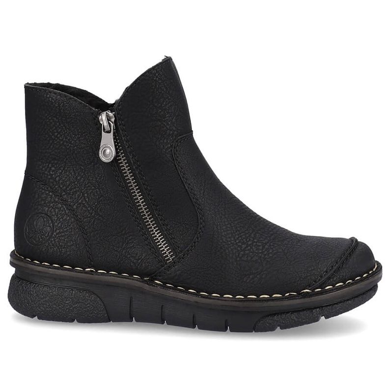 Comodi stivali da donna isolati neri Rieker 73357-00 nero