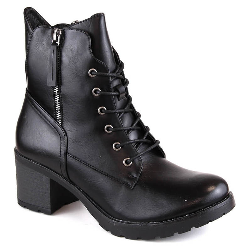 Stivali da donna su montante e piattaforma neri Potocki SZ12181 nero