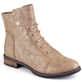 Stivali bassi da donna isolanti beige oro Jezzi ASA62-16