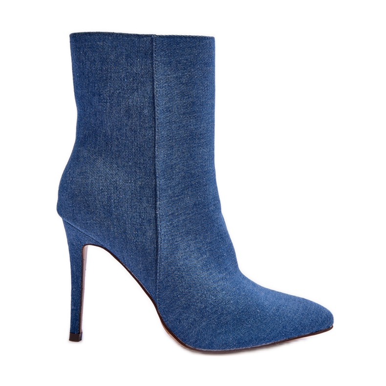 FB2 Jeans Stivali Tacco Alto Blu Eberpia