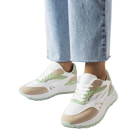Scarpe da ginnastica bianche e verdi di Batilda bianca