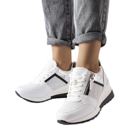 Inna Sneakers con zeppa bianche di Deodata bianco