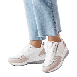 Inna Sneakers con zeppa bianche di Fastello bianca
