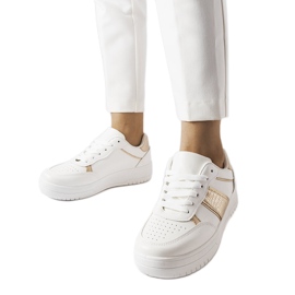 Sneakers sportive bianche e dorate di Parma bianca