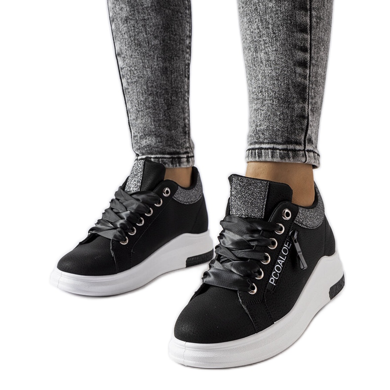 Scarpe da ginnastica nere con zeppa di Birmingham nero