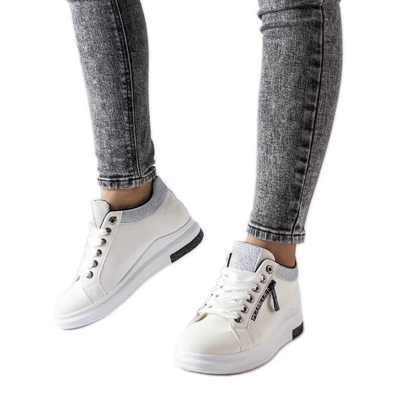 Inna Sneakers con zeppa bianche Birmingham bianca