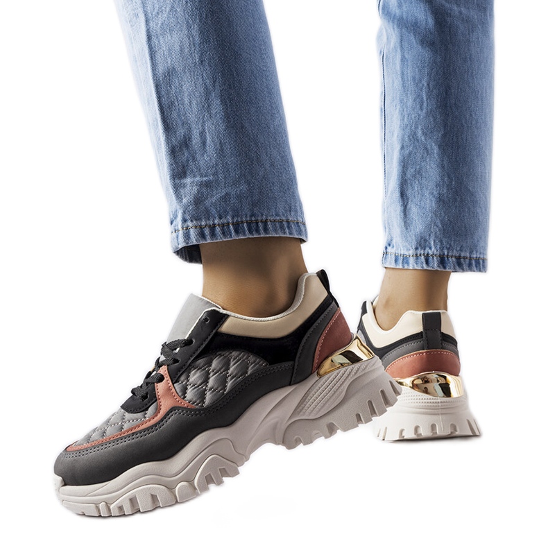 Inna Sneakers grigie con inserti colorati di Esquibel grigio