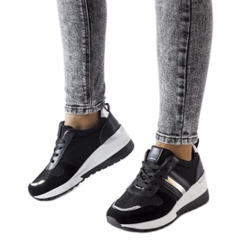 Inna Sneakers con zeppa nere e argento di Titusville nero