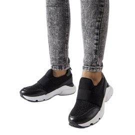 Sneakers nere con strass di Algiso nero