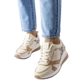 Inna Sneakers con zeppa beige di Leopoldo