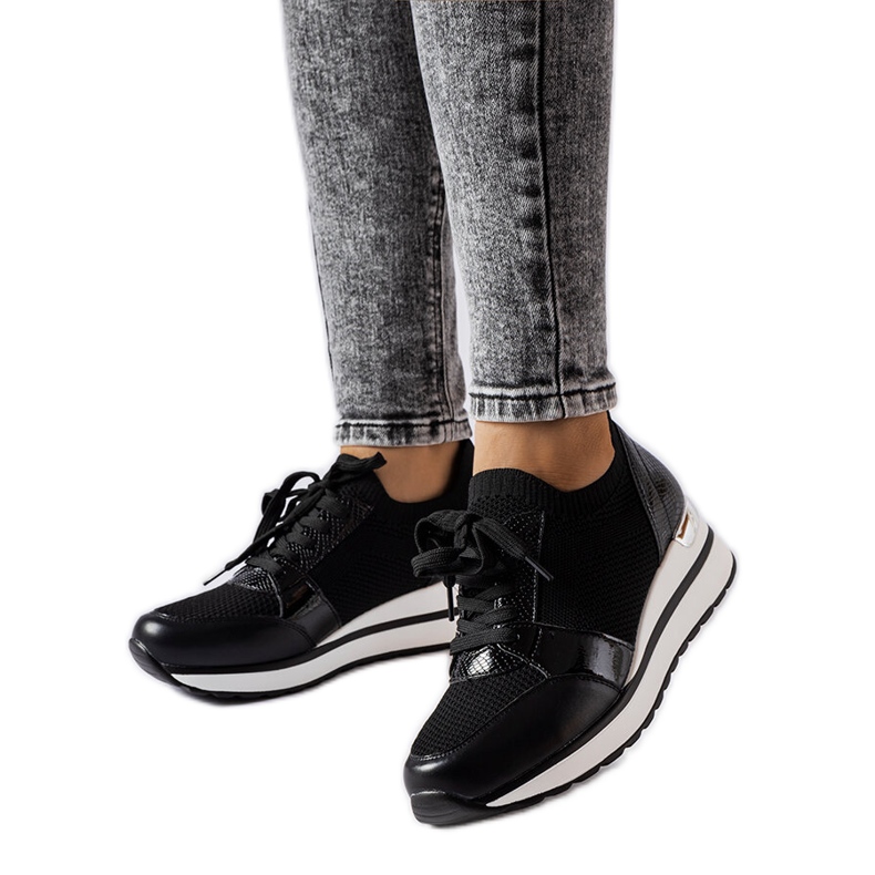 Inna Sneakers con zeppa nere di Bellante nero