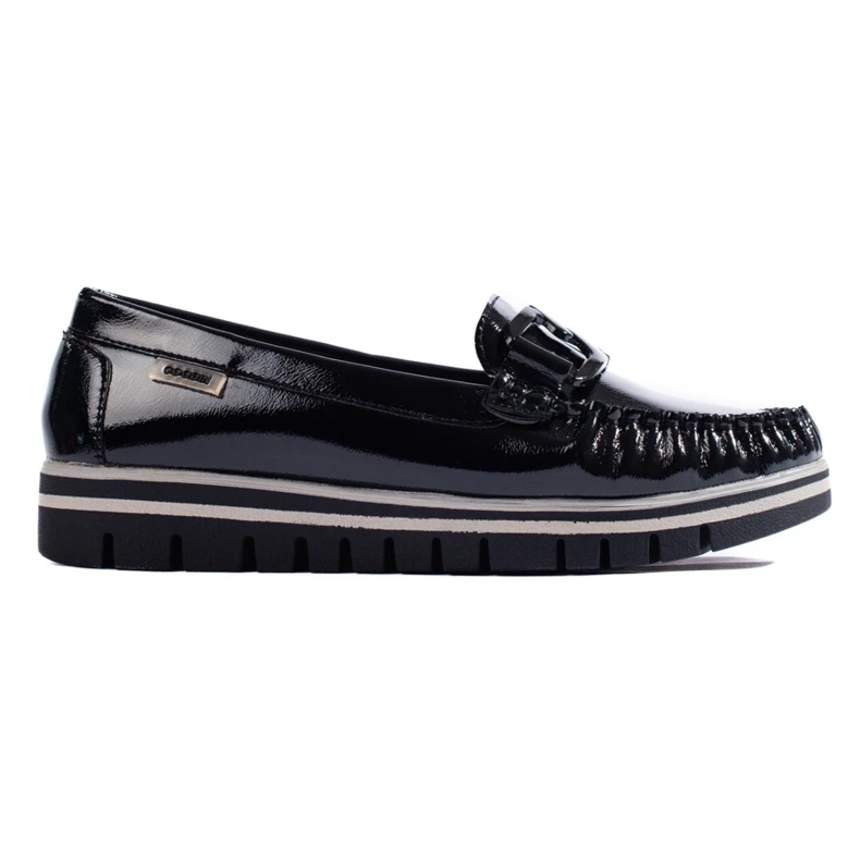 Mocassini con plateau Shelovet in vernice nera nero