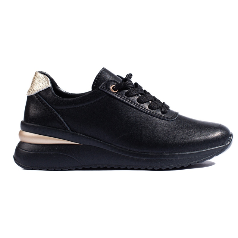 Sneakers con zeppa in pelle nera di Shelovet nero