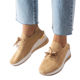 Inna Sneakers con zeppa beige di Alberica