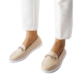 Mocassini beige con strass di Paola