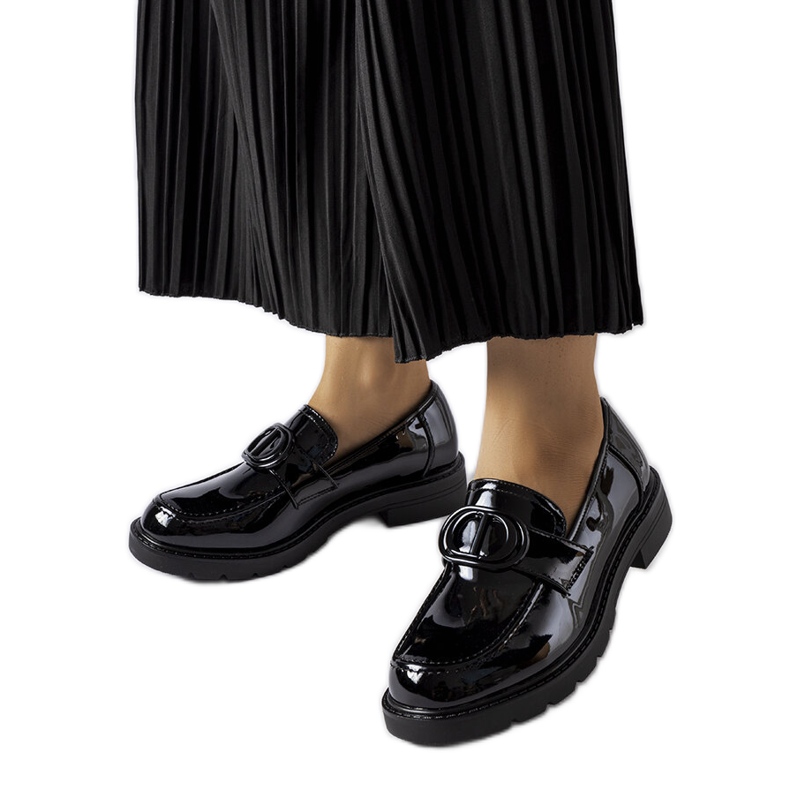 Inna Mocassini Scranton in vernice nera nero