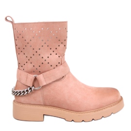 Stivaletti traforati ISSEY rosa
