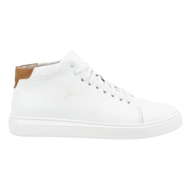 Polbut Scarpe da uomo in pelle 2110sw bianco con marrone