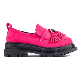 Mocassini da donna in pelle scamosciata fucsia Mocassini Shelovet rosa