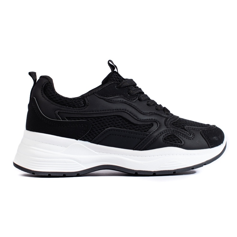 Sneakers stringate da donna di colore nero Shelovet
