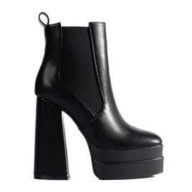 Stivali Shelovet neri con plateau e fascia elastica nero