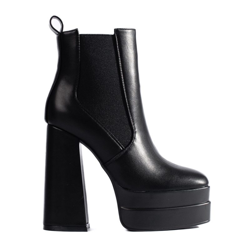 Stivali Shelovet neri con plateau e fascia elastica nero
