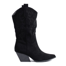 Stivali texani da donna Shelovet in camoscio nero