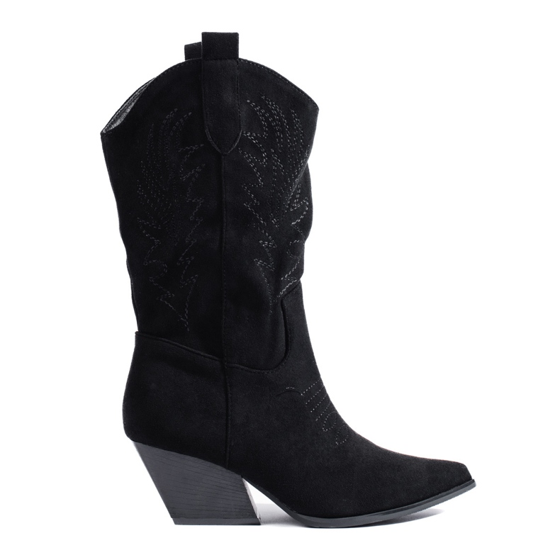 Stivali texani da donna Shelovet in camoscio nero