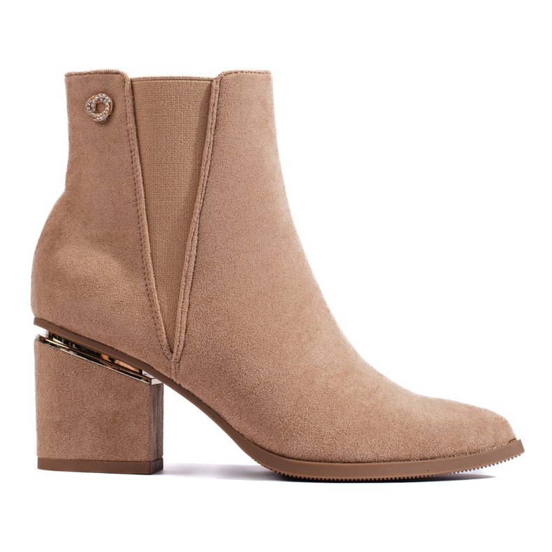 Stivaletti da donna in camoscio beige Shelovet
