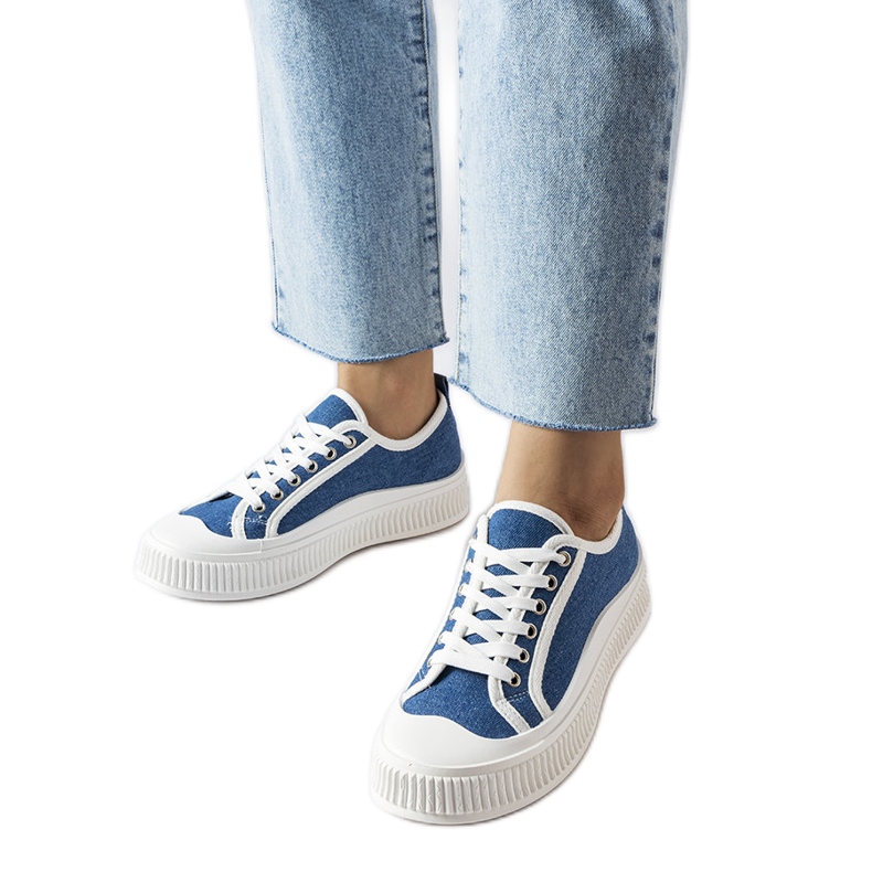 Sneakers Alfianello blu con plateau