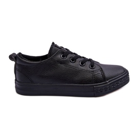 PE1 Sneakers da Bambino in Pelle Nera Poliana nero