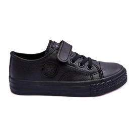 PE1 Sneakers con Velcro da Bambino Nere Delmara nero