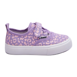 PA1 Sneakers da bambino con chiusura in velcro fantasia Viola Talirena