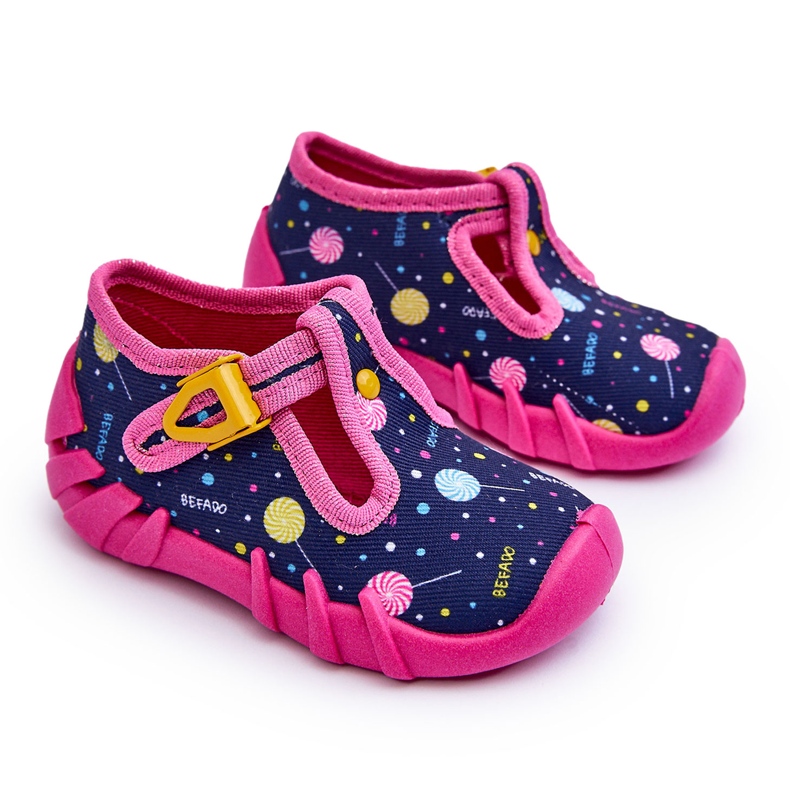 BEFADO S.A. Befado 110P471 Pantofole da bambina, rosa e blu navy