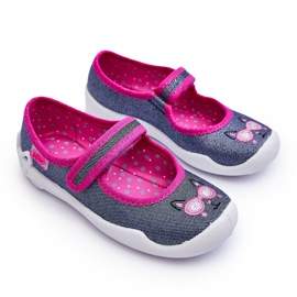 BEFADO S.A. Pantofole ballerina per bambini Shiny Befado 114X422 Blu navy e rosa