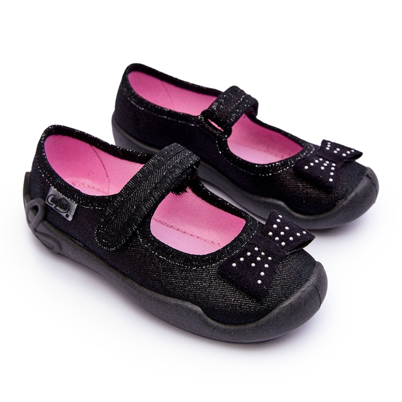 BEFADO S.A. Pantofole per bambini Fiocchi ballerina Befado 114X240 Nero