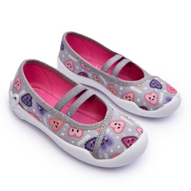 BEFADO S.A. Pantofole ballerina Befado Heart 116X319 Grigie e rosa grigio