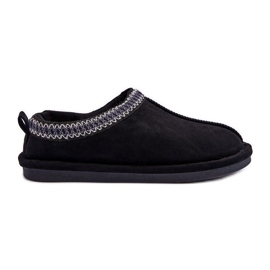 FB3 Pantofole Da Donna In Camoscio Con Pelliccia Nera Polinna nero
