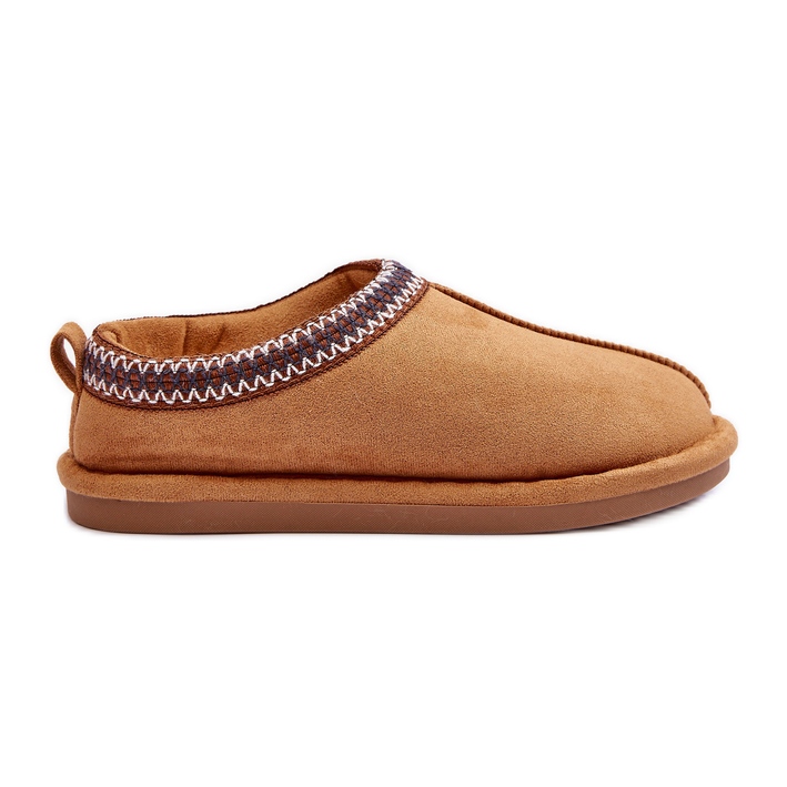 FB3 Pantofole Da Donna In Camoscio Con Pelliccia Marrone Polinna