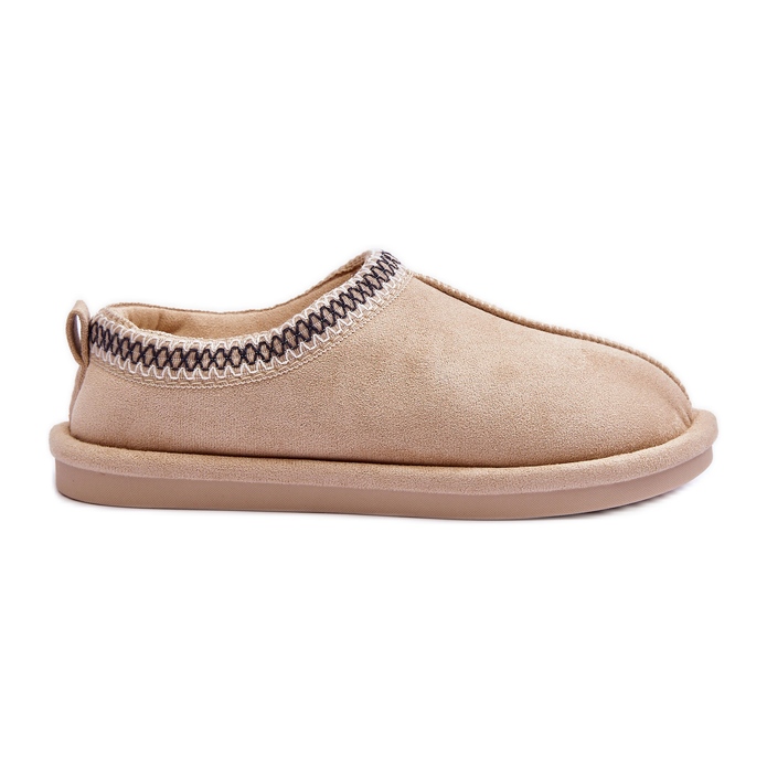 FB3 Pantofole Da Donna In Camoscio Con Pelliccia Polinna Beige Chiaro