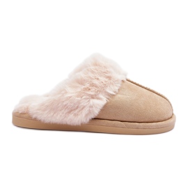 FB3 Ciabatte Infradito da Donna con Pelliccia Beige Chiaro Rosato