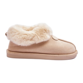 FB3 Ciabatte Da Donna Con Pelliccia, Lanoze Beige Chiaro