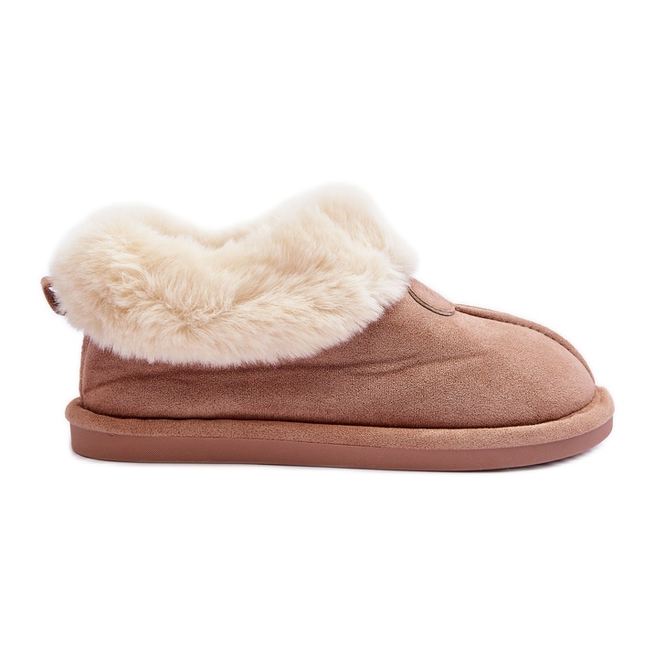 FB3 Pantofole da donna Lanoze beige con pelliccia