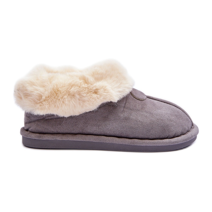 FB3 Ciabatte Da Donna Con Pelliccia, Lanoze Grigio