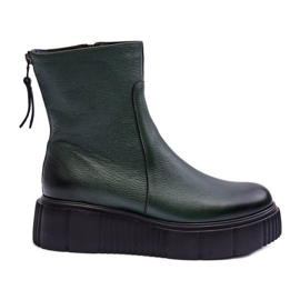 Lemar Stivali in pelle da donna sulla piattaforma Verde Jenefer